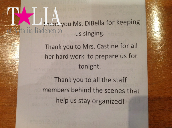 Програмка концерта ''MOTOWN-2015''. Школа PS/IS 104, Бей Ридж, Бруклин