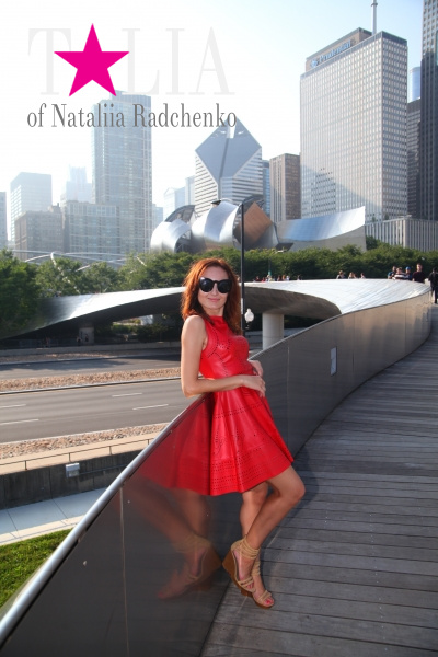 Необычный пешеходный мост BP Pedestrian Bridge в Миллениум парке Чикаго