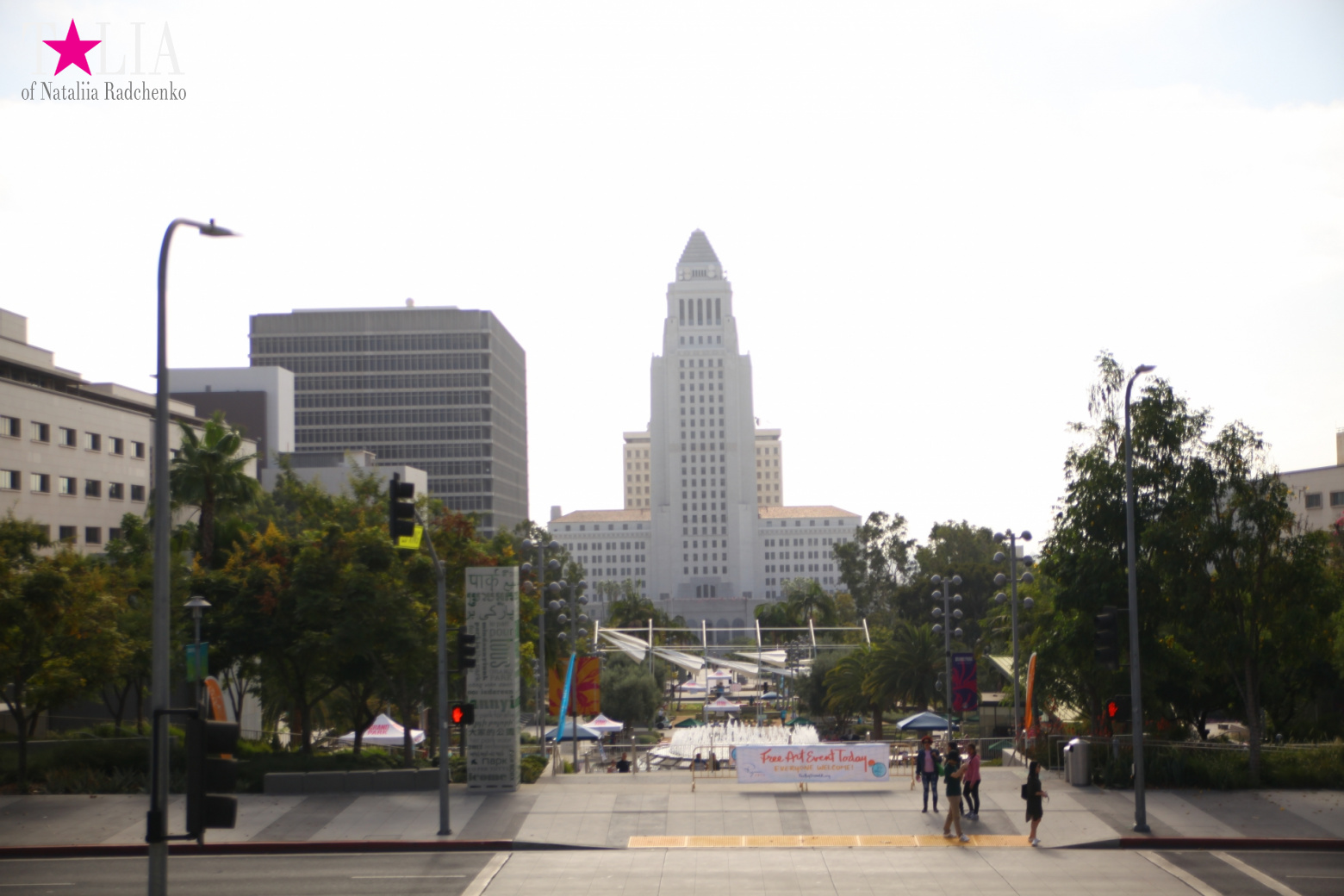 Даунтаун Лос Анджелеса + Знак LAX (Калифорния)