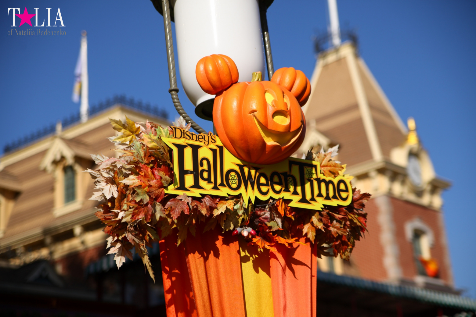 How to celebrate Halloween at the American Disneyland - decoration of the park  for Halloween