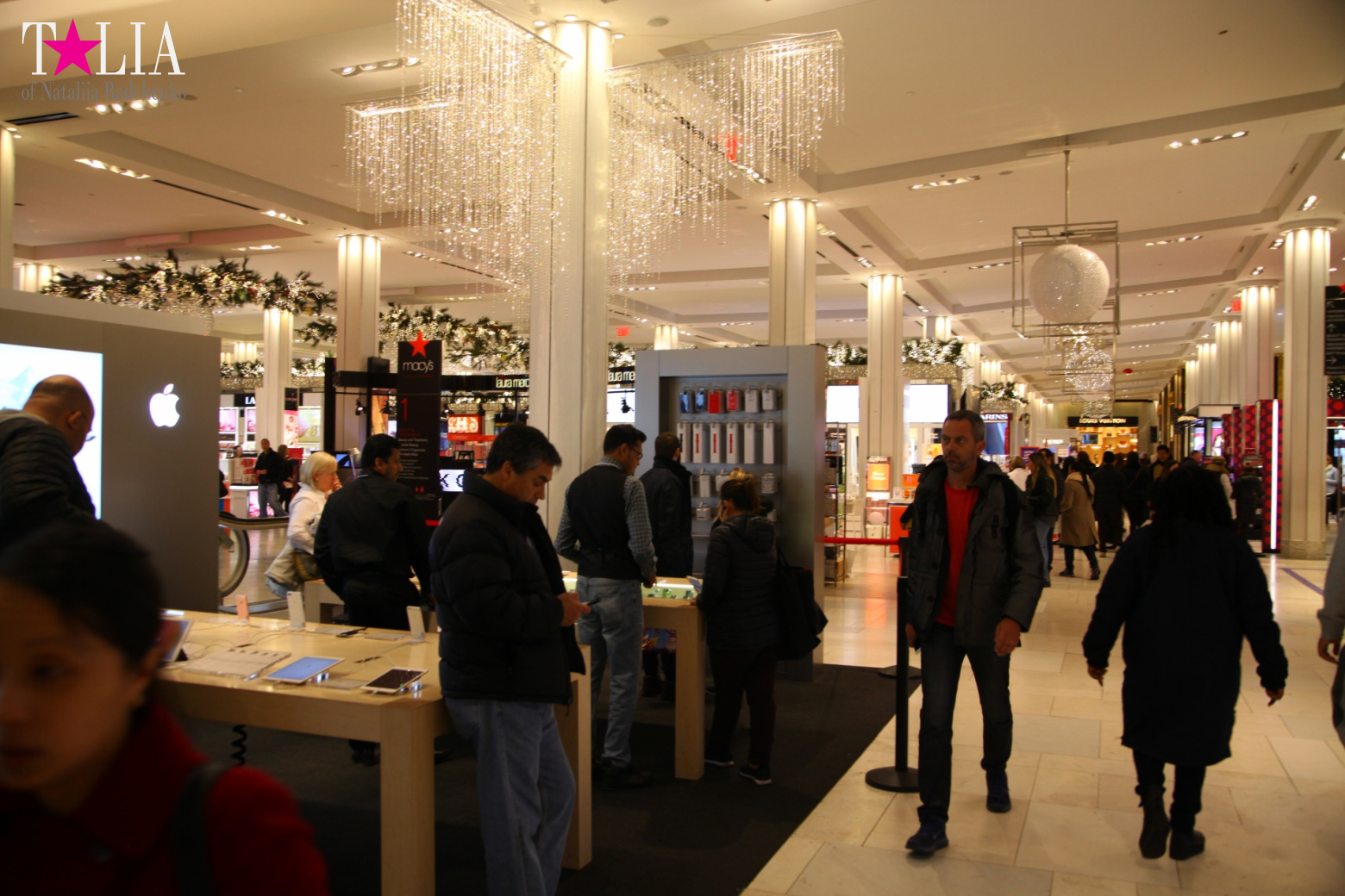 Christmas lights of Macy's store
