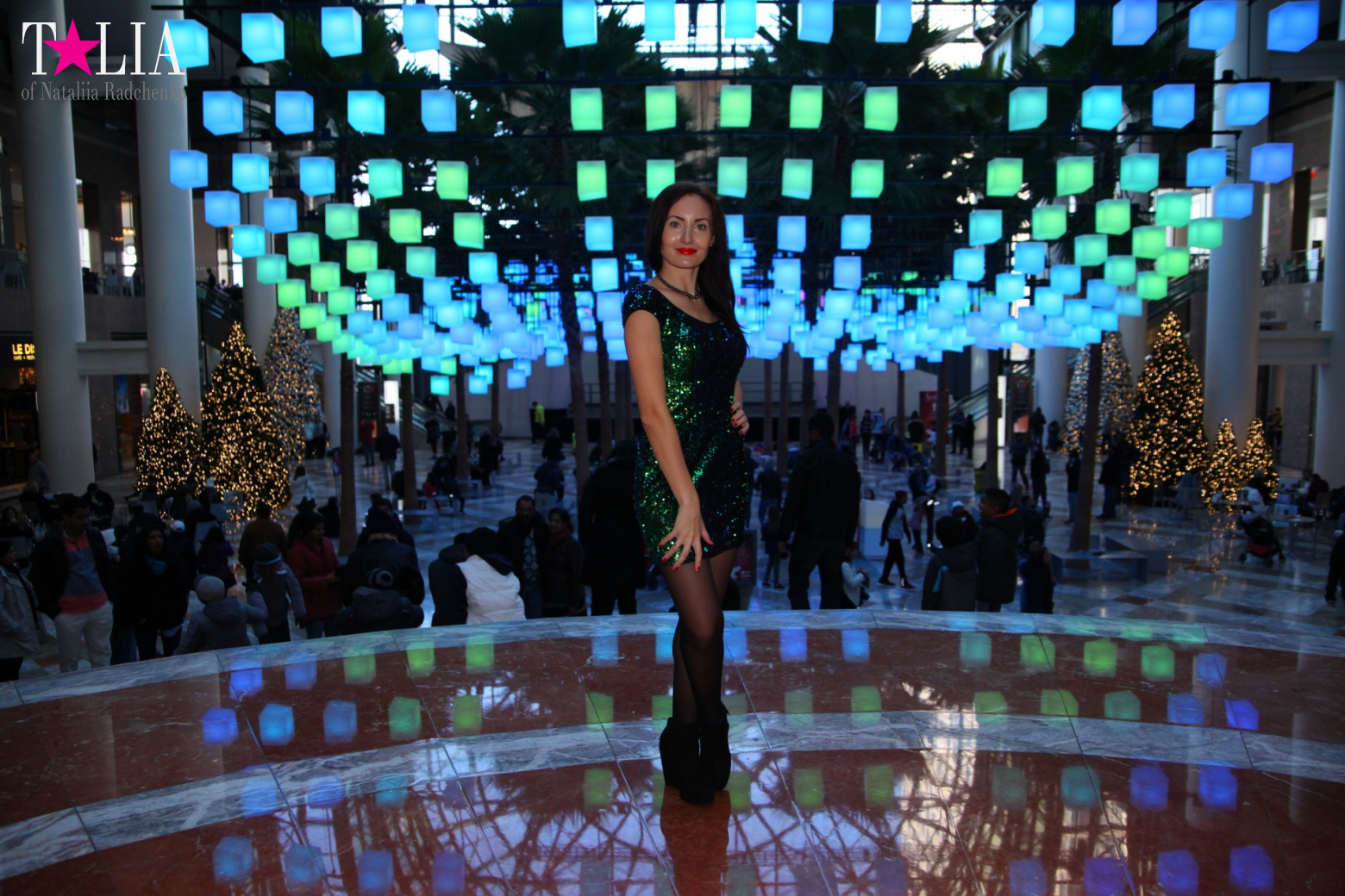 Световая инсталляция Luminaries в Зимнем саду Брукфилд Плейс Всемирного Финансового Центра, Нью-Йорк-Сити