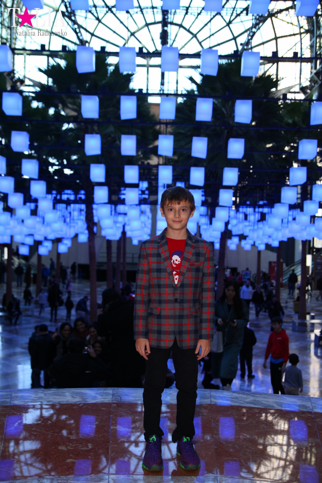 Световая инсталляция Luminaries в Зимнем саду Брукфилд Плейс Всемирного Финансового Центра, Нью-Йорк-Сити