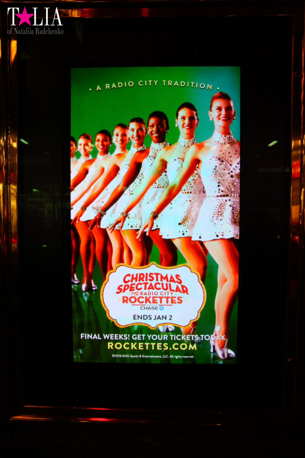 Musical on Broadway "Radio City Christmas Spectacular" with dancers "The Rockettes"