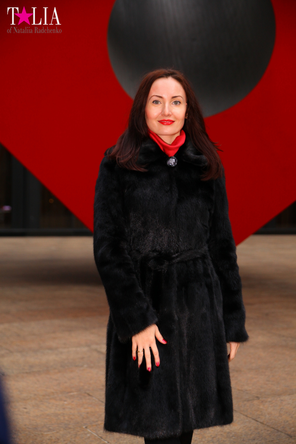 The Red Cube in Financial District of Manhattan, New York