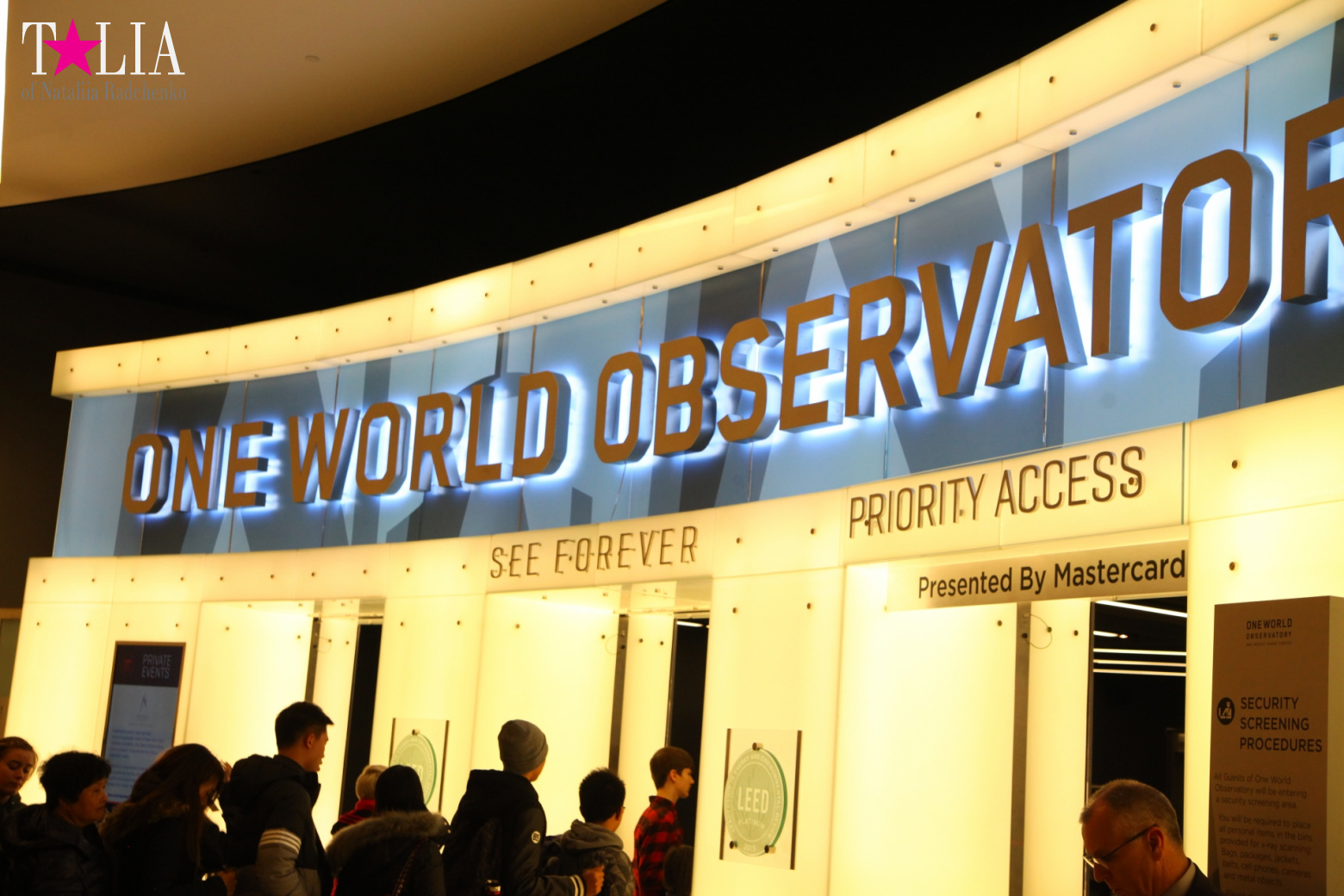 The 100th floor of the World Trade Center or One World Observatory in New York