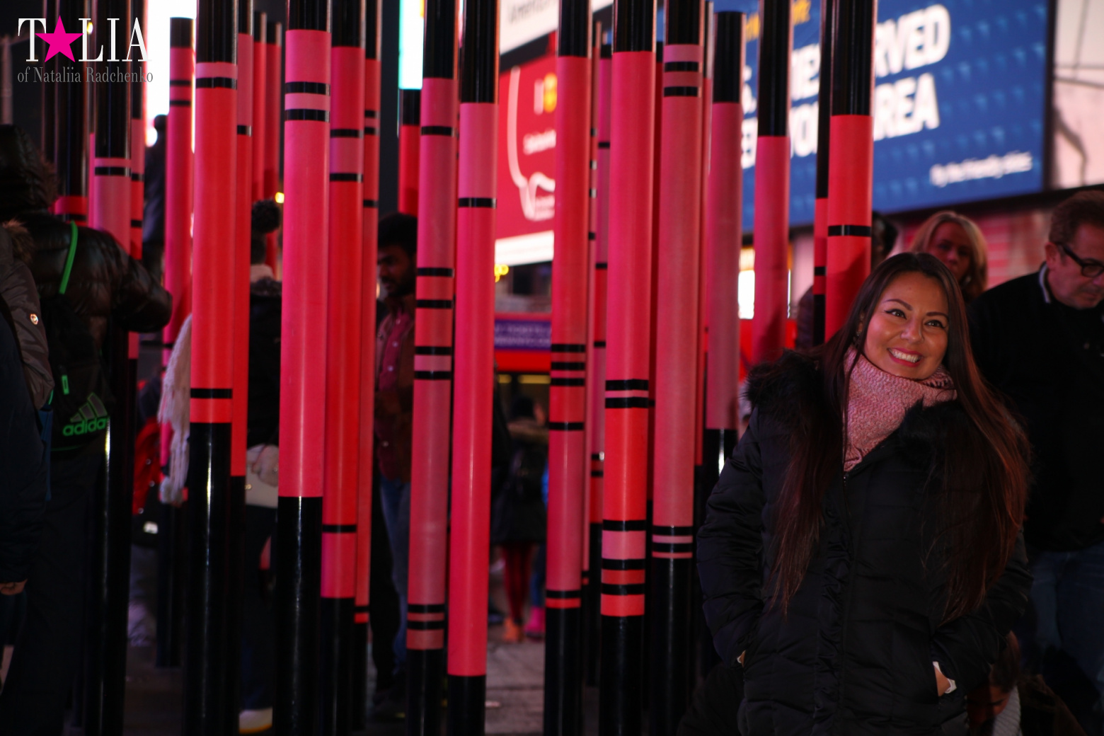 The Heart Sculpture for Valentine's Day and the Red Stairs Duffy in Times Square