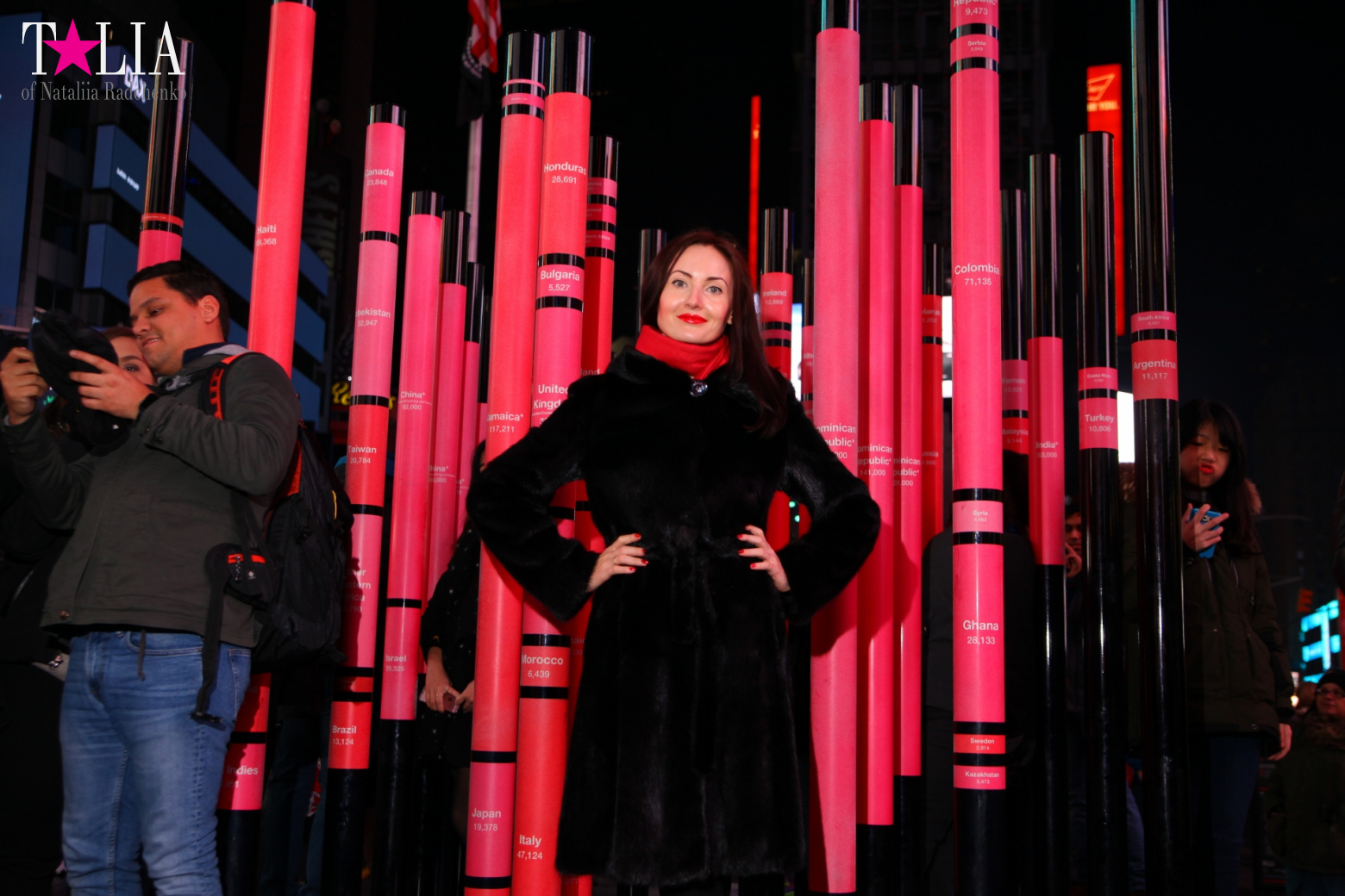 The Heart Sculpture for Valentine's Day and the Red Stairs Duffy in Times Square