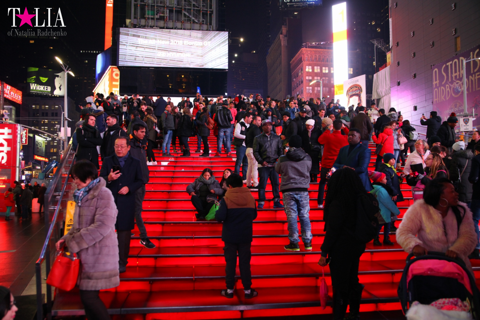 The Heart Sculpture for Valentine's Day and the Red Stairs Duffy in Times Square