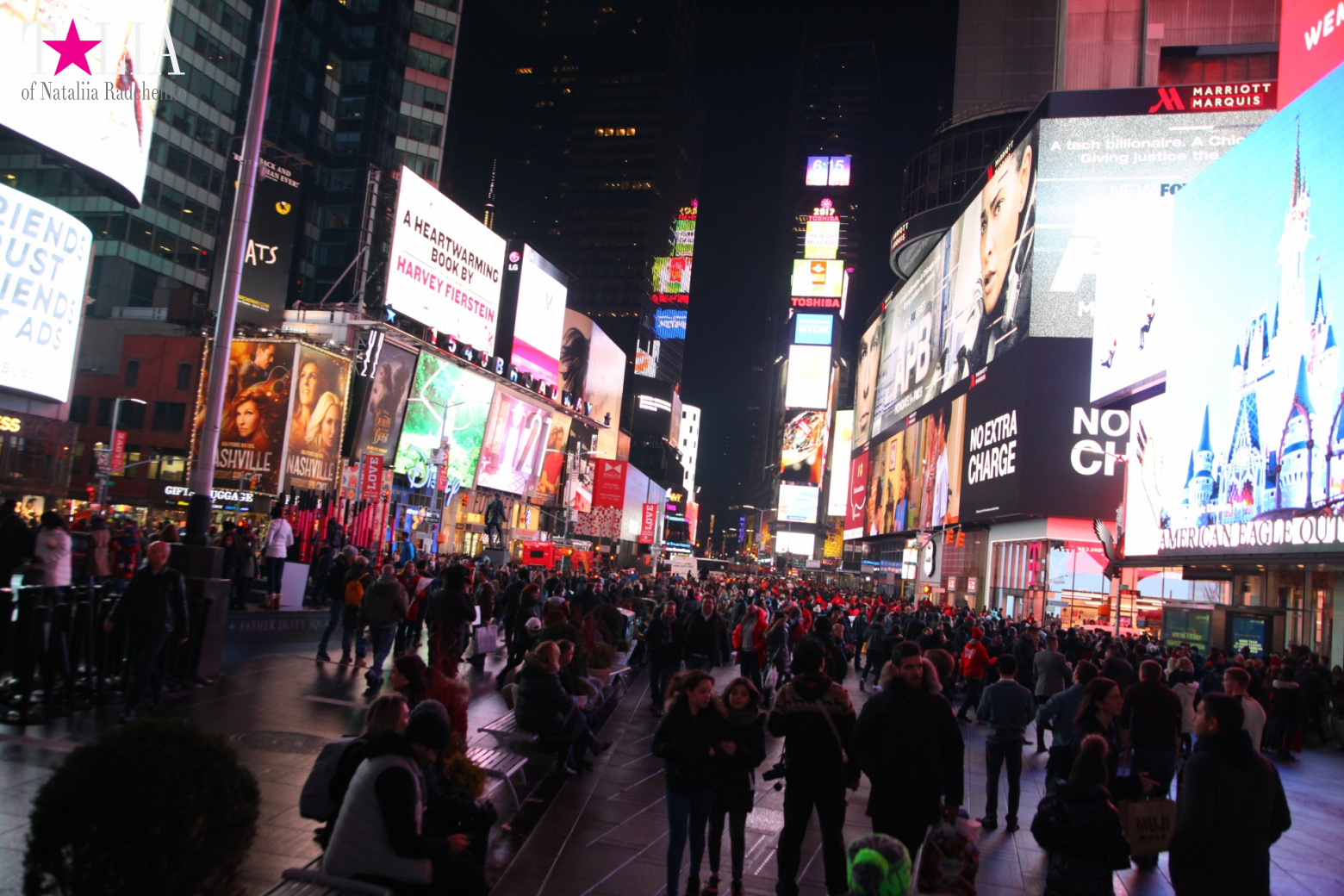 The Heart Sculpture for Valentine's Day and the Red Stairs Duffy in Times Square