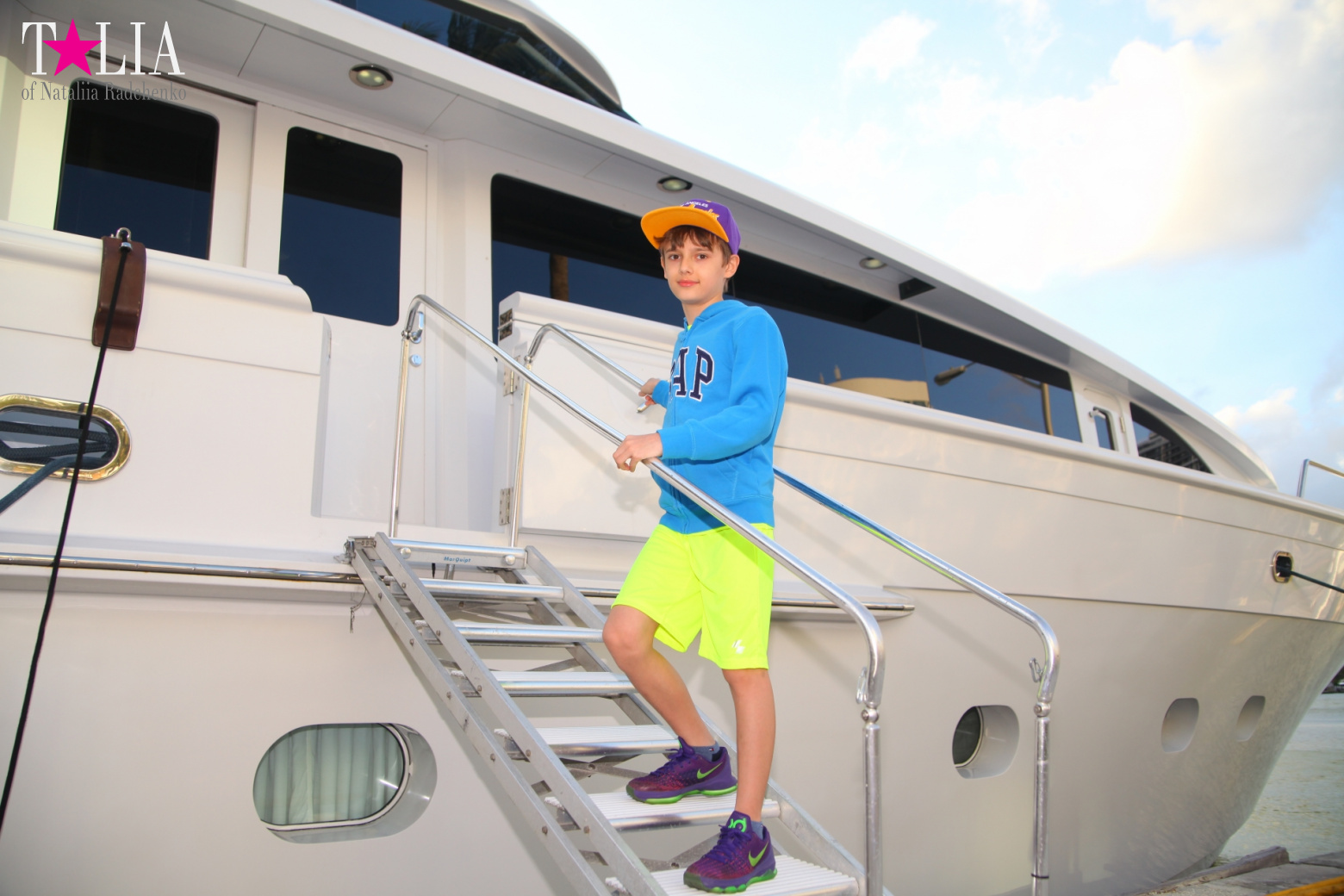 Яхты, Пальмы, Залив - Набережная Миддл Майами Бич, Коллинз Авеню